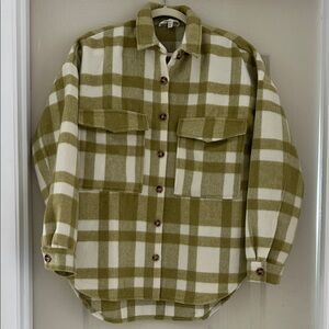 NWOT 12th Tribe Juniper Green Plaid Shacke sz XS/S